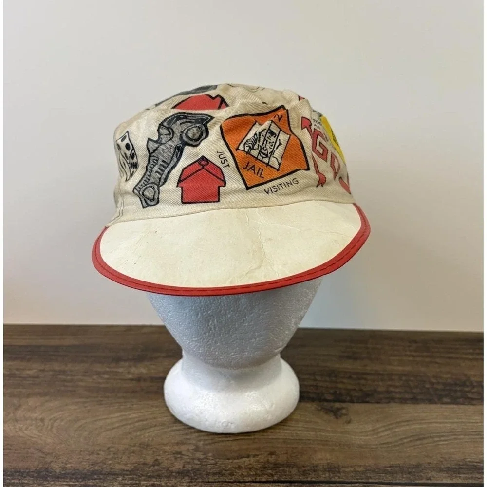 McDonald's Employee Monopoly Hat Cap Boardwalk Tokens Hotels Railroad